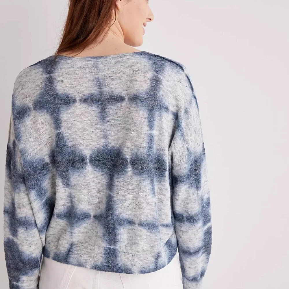 Pilcro from Anthropologie Tie-Dye Cardigan Linen Blend Oversized XS